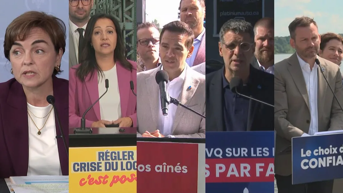 Party leaders tackle affordability on day 4 of Quebec election campaign, PQ talks expanding Bill 101