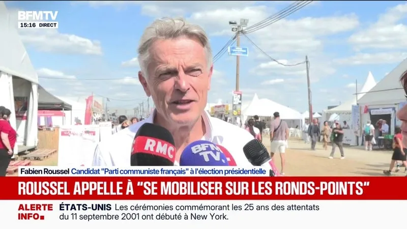 Pouvoir d'achat: Fabien Roussel, candidat PCF à la présidentielle, appelle "les Français à occuper les ronds-points"