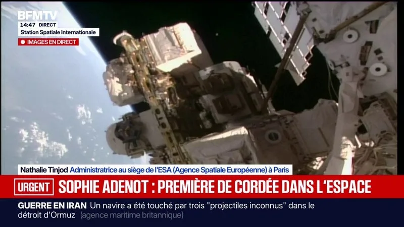 Troisième sortie extravéhiculaire de Sophie Adenot: l'astronaute s'élance dans le vide spatial