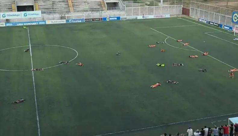 ¡Insólito! Enjambre abejas interrumpe partido de la liga de fútbol hondureña