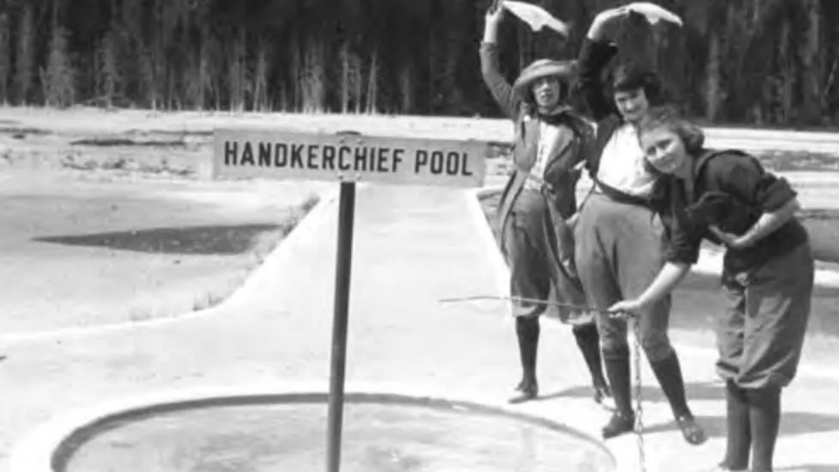 Yellowstone visitors used Handkerchief Pool like washing machine; cleanup removed 1.5 bushels debris