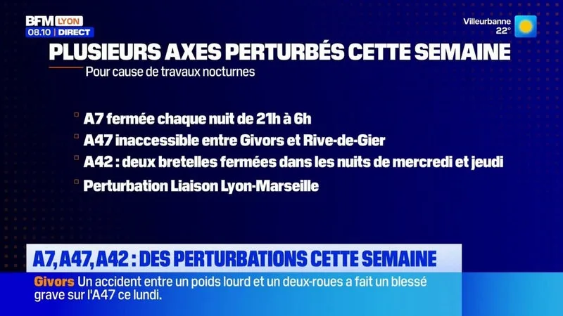 A7, A47, A42 : des perturbations cette semaine