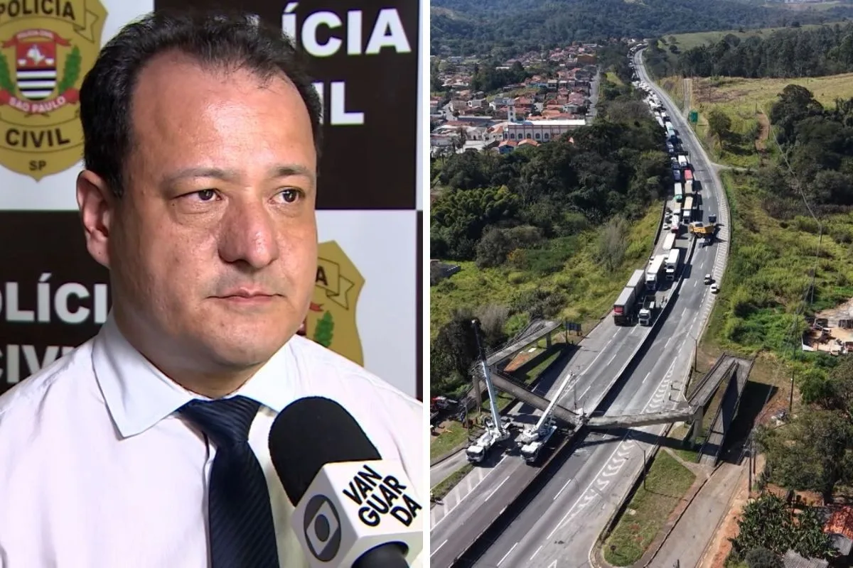 Motorista é preso após passarela cair e matar mãe e filho na Fernão Dias; caminhão tinha excesso de carga, diz delegado