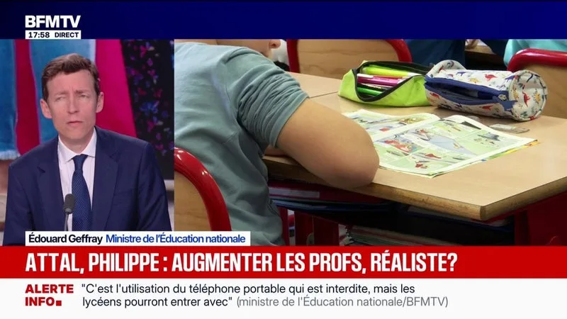 Salaire des professeurs: "Il faut continuer à faire des efforts au cours des prochaines années", estime le ministre de l'Éducation nationale
