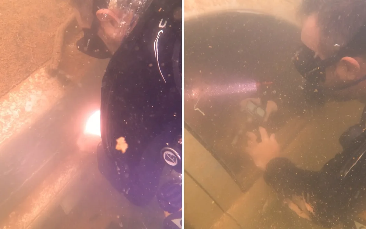 Mergulhadores encontram em ‘poço sem fundo’ carro intacto roubado há dois anos, em Goiás