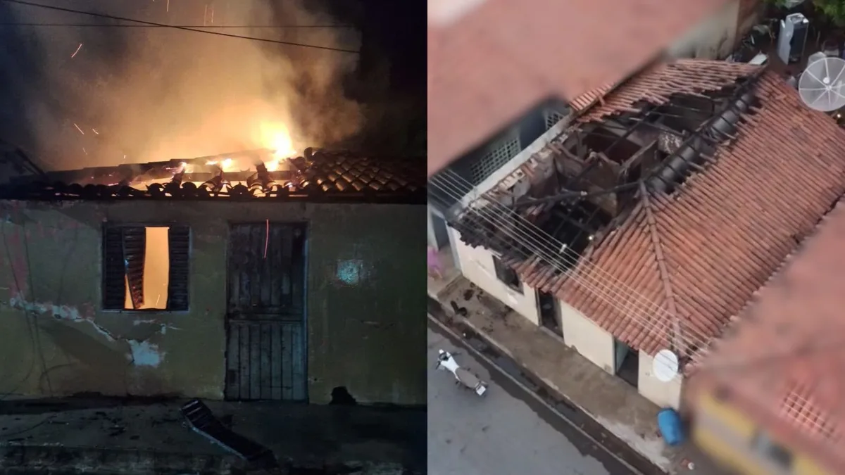 Vídeo: Casa é atingida por incêndio durante a madrugada no Sul do Piauí