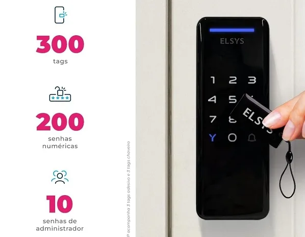 Elsys POP com 48% de desconto: a fechadura inteligente que elimina a chave e ainda deixa sua porta mais bonita