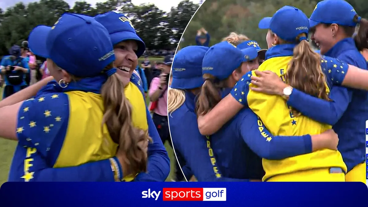 Woad claims vital Solheim Cup point for Europe to spark victory celebrations!