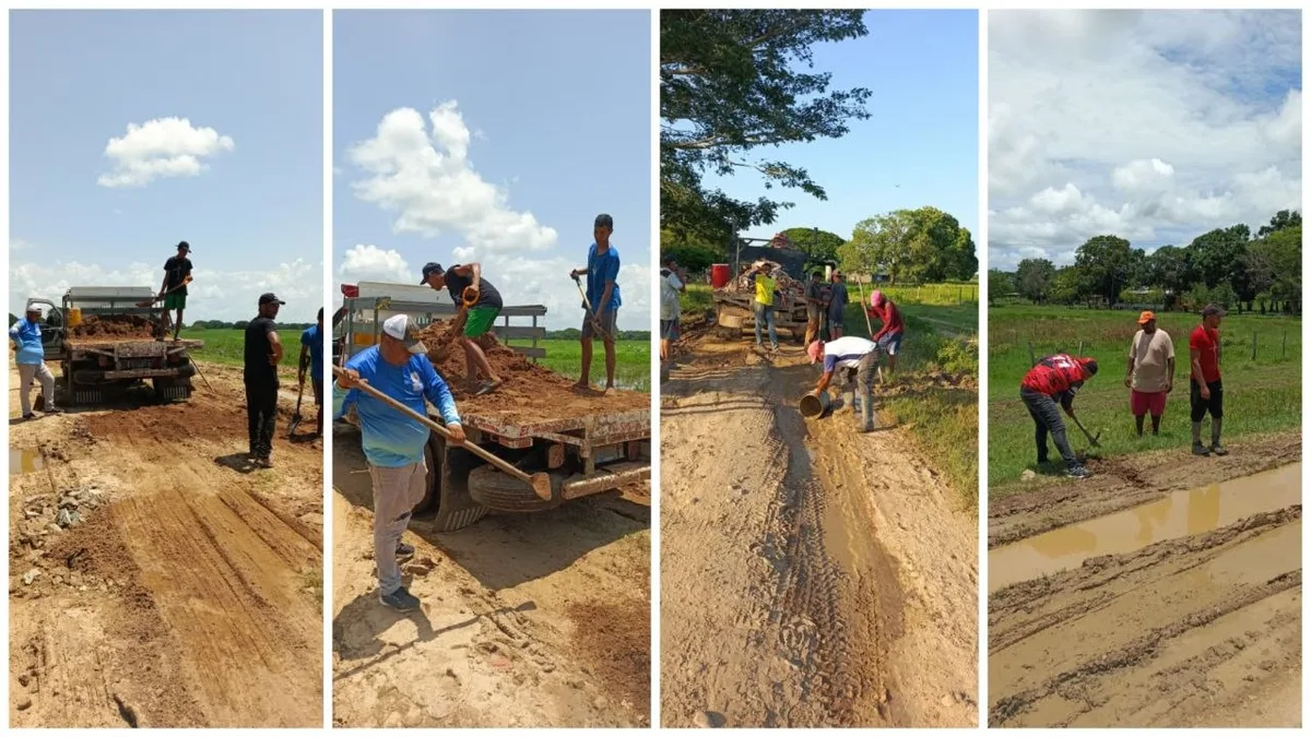 Jóvenes arismendeños de Barinas salieron a reparar la carretera mientras el chavismo "echa un camaroncito"