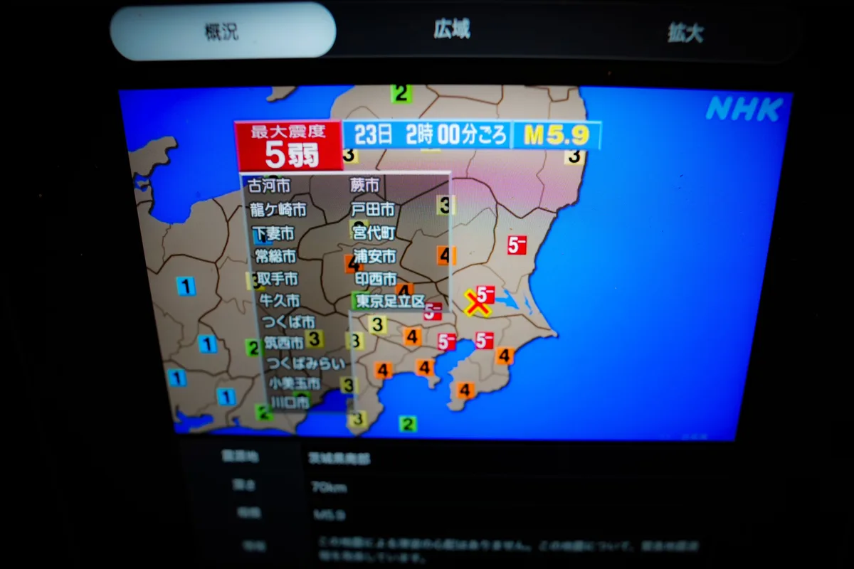Un terremoto de magnitud 5,9 sacude la región de Tokio