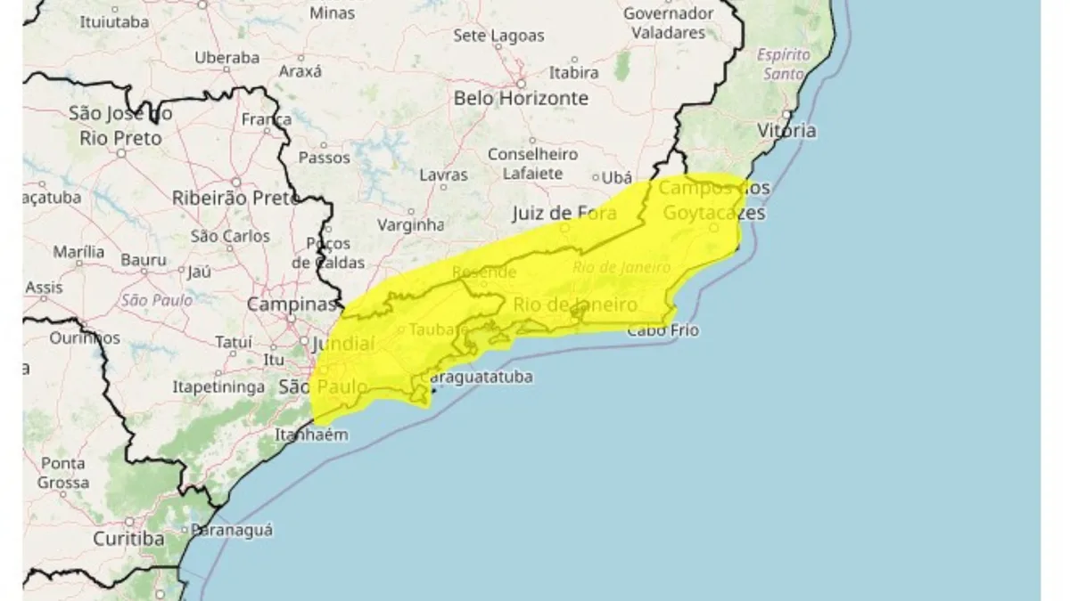 Cidades do ES recebem alerta amarelo de chuva, granizo e ventos intensos; veja lista