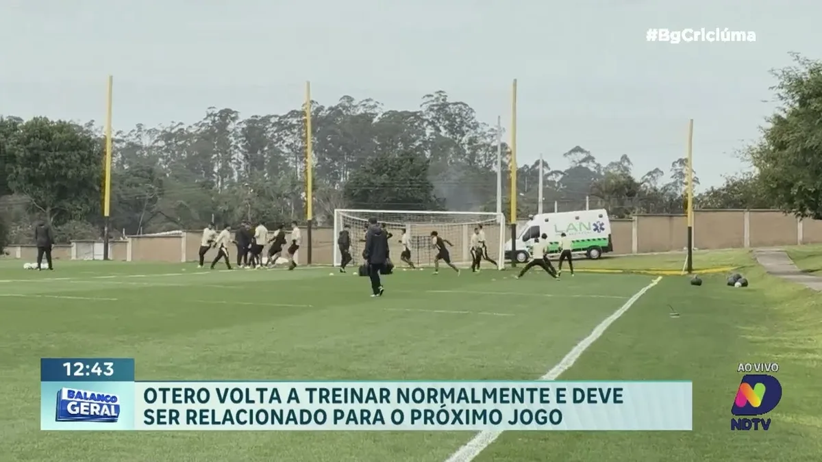 Criciúma tem retorno de Otero aos treinos e Airton titular contra o Goiás