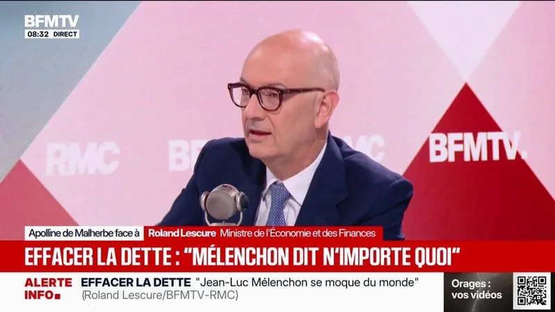 Annulation de la dette: "Jean-Luc Mélenchon, s'il fait ce qu'il dit avec Matthieu Pigasse à ma place, c'est la crise financière assurée", estime le ministre de l'Économie Roland Lescure