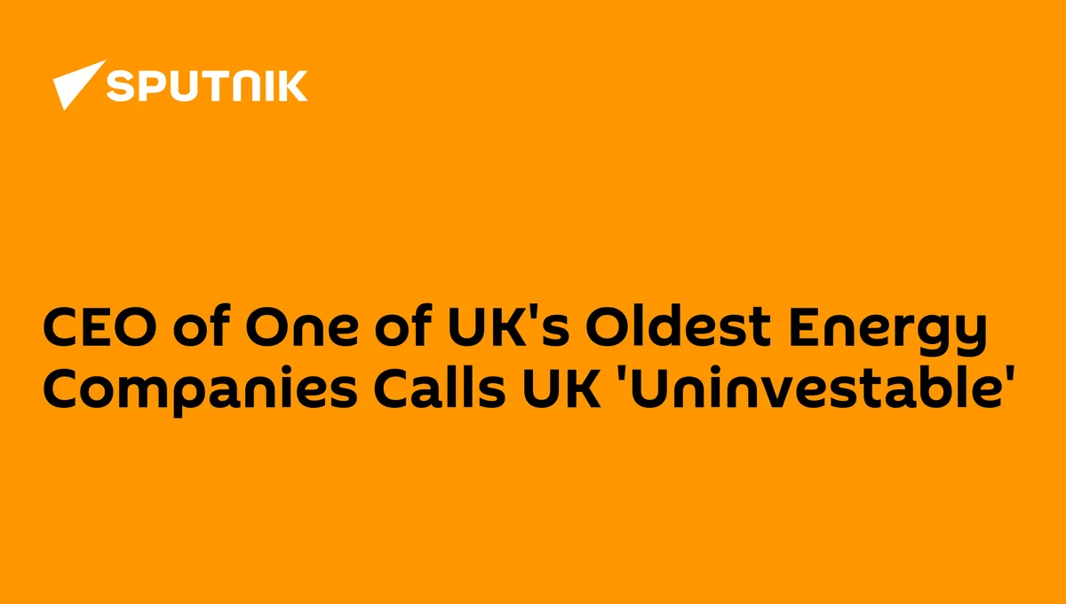 CEO of One of UK's Oldest Energy Companies Calls UK 'Uninvestable'