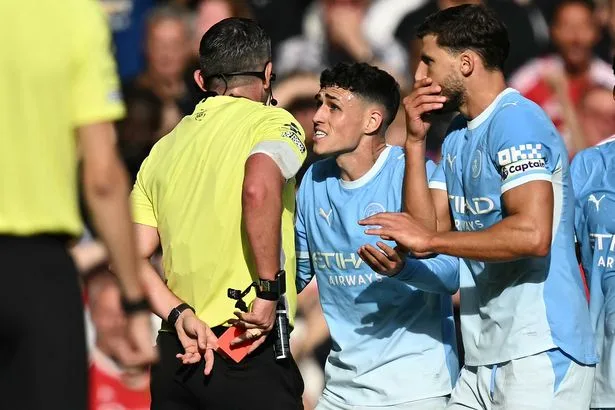 Phil Foden taunts Man Utd fans as he leaves Old Trafford after Manchester derby sending off