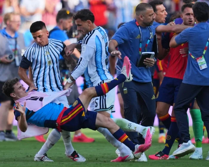 Leandro Paredes receives 10-match ban as Argentina punished for World Cup final brawl