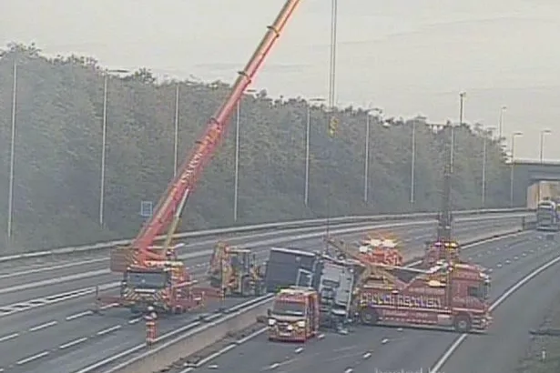 M1 traffic - live: Miles of queues from Junctions 23 and 24 after lorry overturns