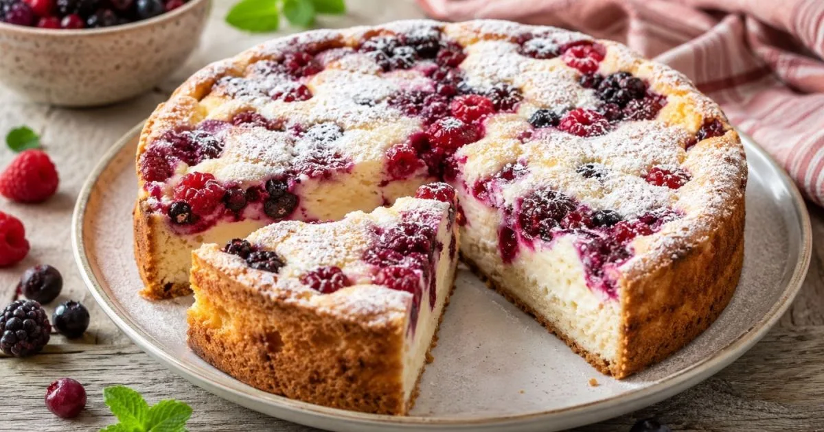 Torta matera de ricotta y frutos rojos sin TACC: una receta fácil, húmeda y deliciosa