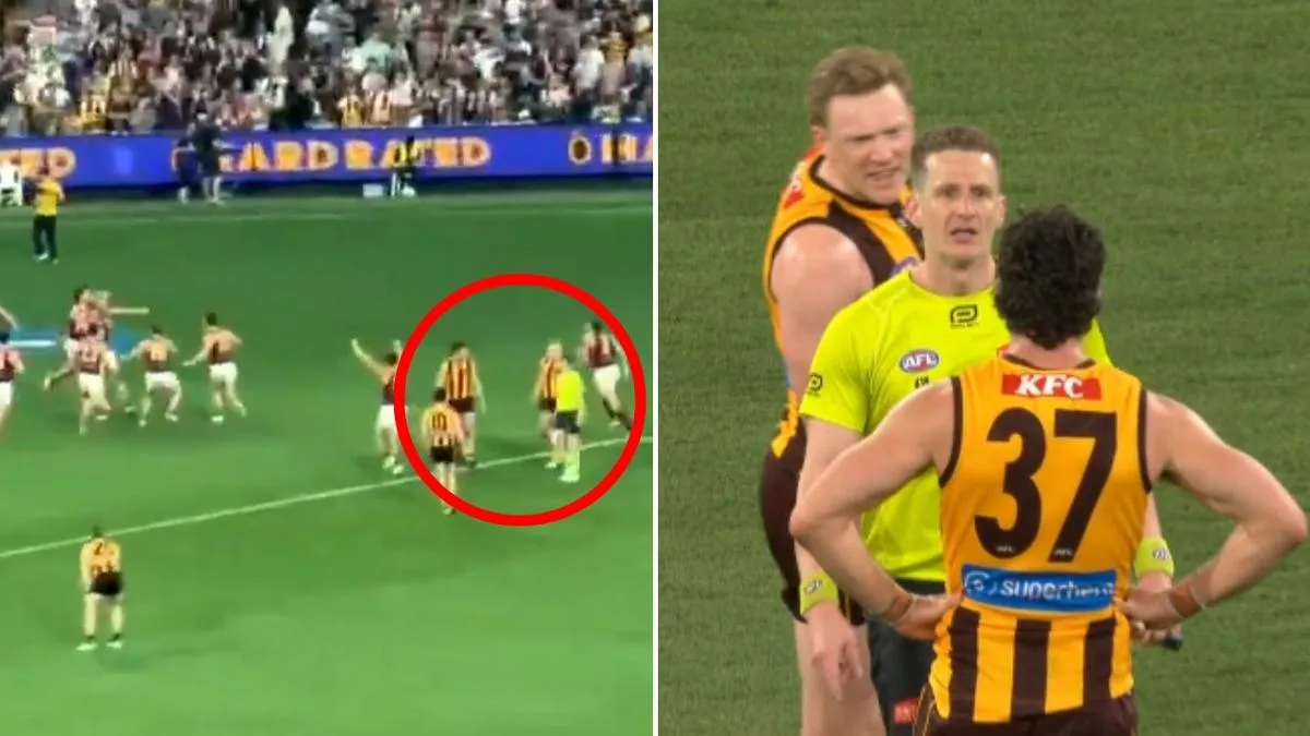 Hawthorn duo James Sicily and Tom Barrass under fire for post-siren words with AFL umpire Hayden Meyer