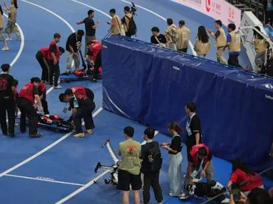A Chinese humanoid robot sets a new 100-meter sprint record at Beijing Games
