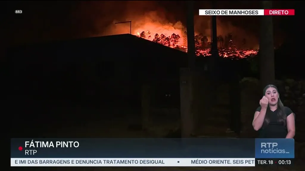 Incêndio obriga a confinamento em Seixo de Manhose, Vila Flor
