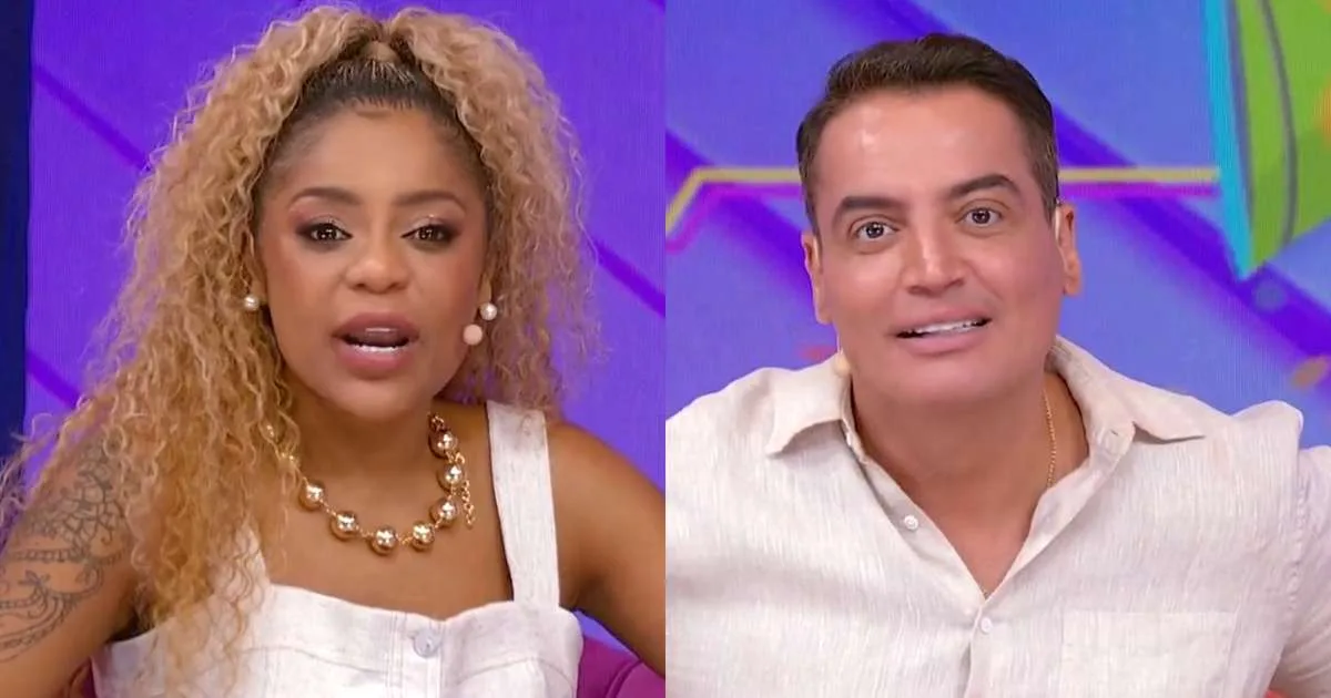 Satisfação! Léo Dias coloca Cariúcha na parede e questiona ao vivo se ela 'pediu sua cabeça'
