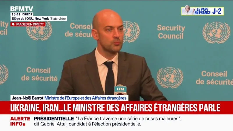 Intelligence artificielle: le conseil de sécurité de l'ONU convoque les plus grandes entreprises du secteur, annonce Jean-Noël Barrot, ministre de l'Europe et des Affaires étrangères