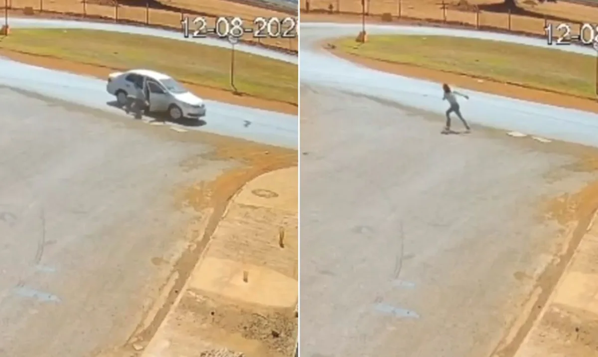 Mulher se joga de carro em movimento com medo de ser morta pelo marido, diz PM; vídeo