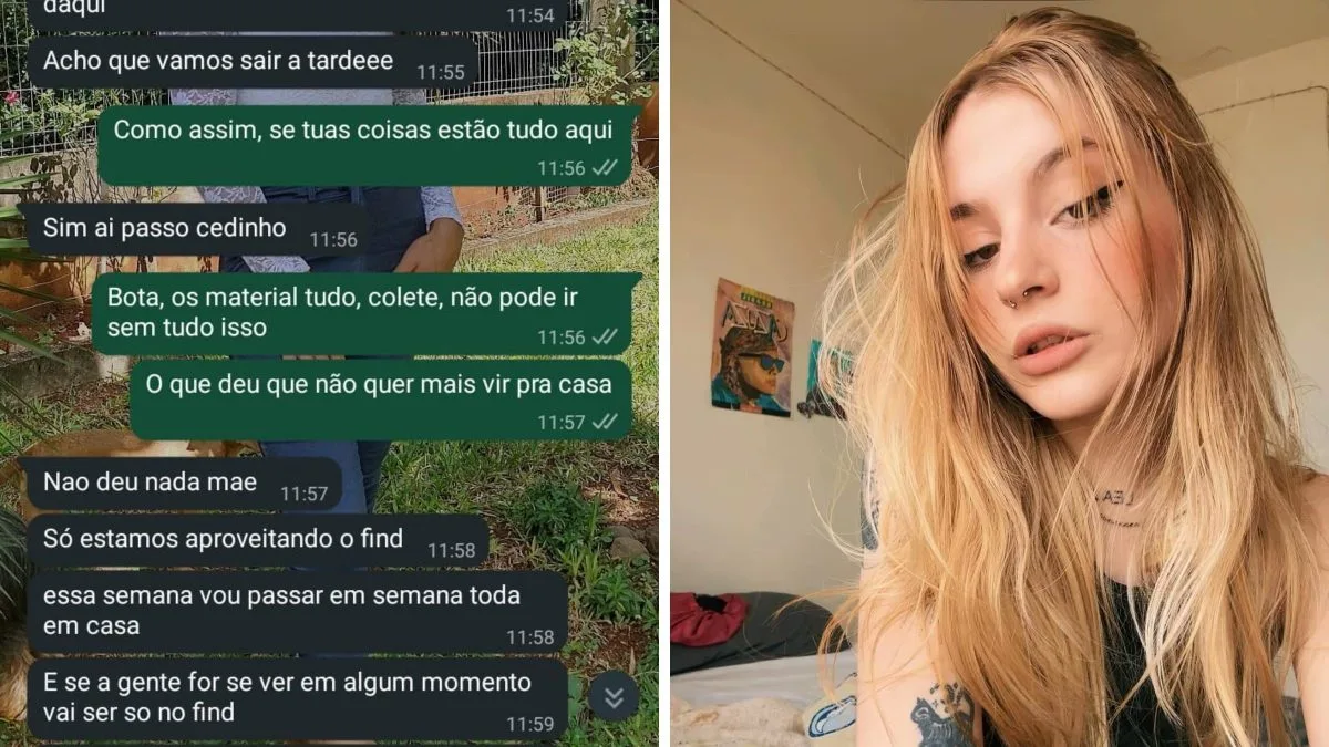 ‘Não deu nada mãe’: prints revelam que namorado se passou por jovem de 19 anos após matá-la com um ‘mata-leão’ em SC
