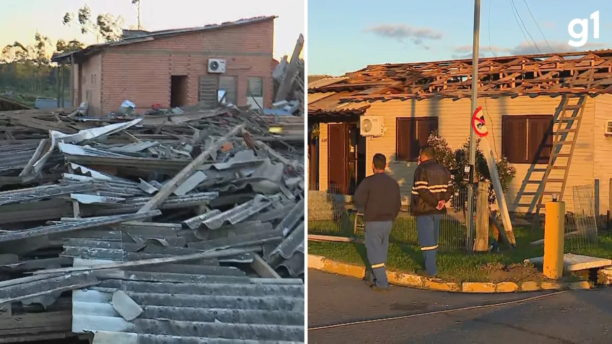 'Se esconder no banheiro e deixar passar', relata morador de cidade do RS atingida por ventos de 100 km/h e com 400 casas destruídas