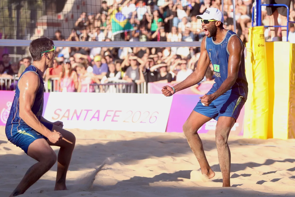 Brasil conquista dobradinha de ouro no vôlei de praia dos Jogos Sul-Americanos