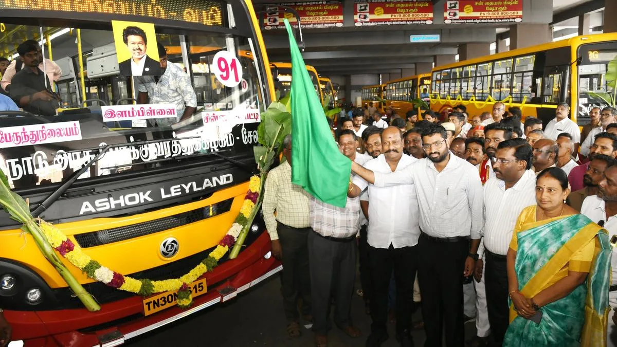 Minister flags off 26 new BS-VI buses in Salem