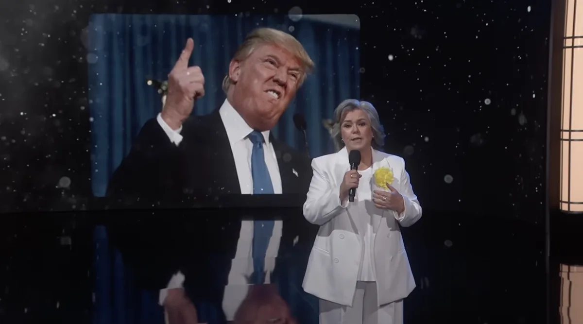 Rosie ODonnell ends Kimmel run with a ballad for Trump