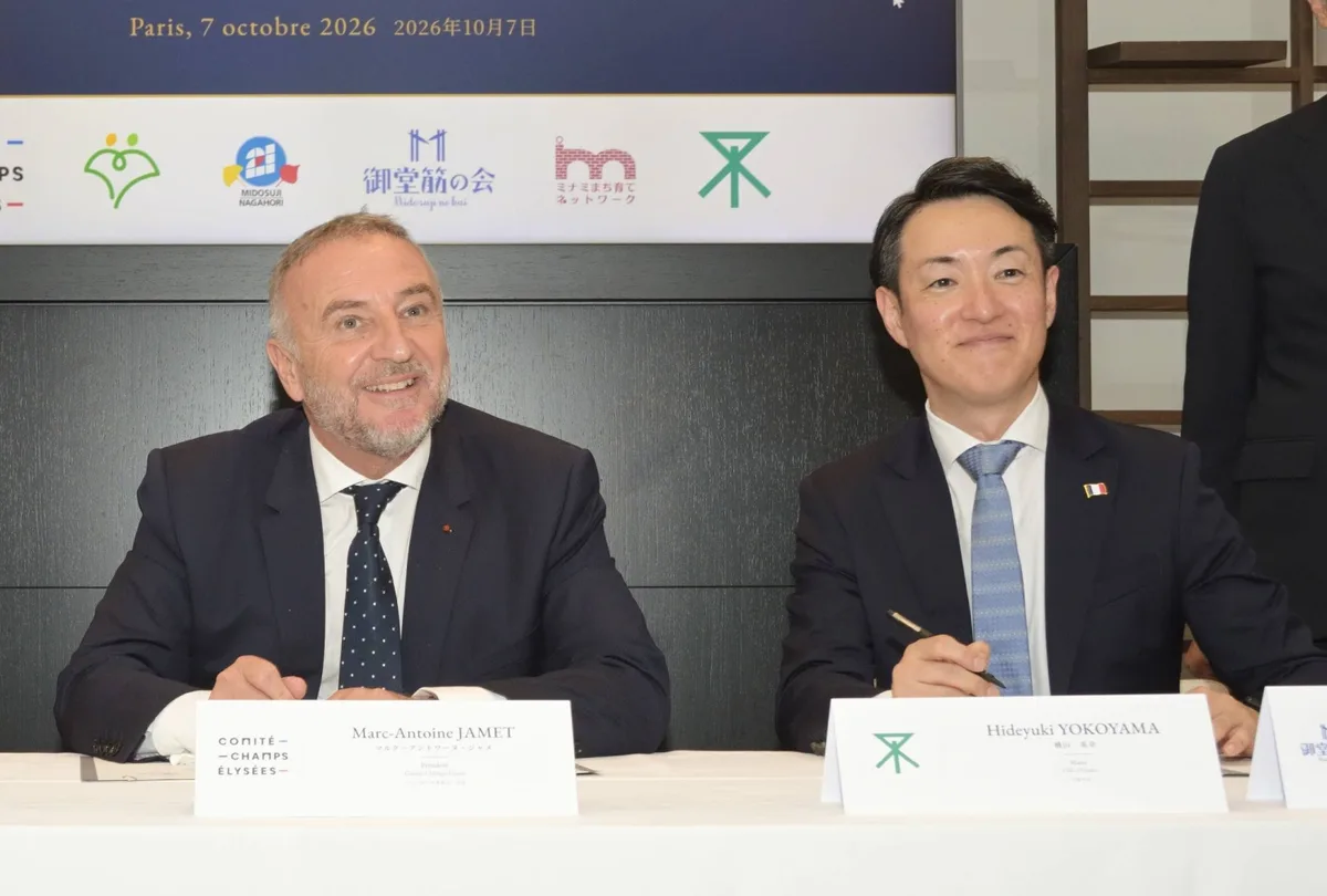 Osaka’s Midosuji inks sister-street pact with Paris’ Champs-Elysees