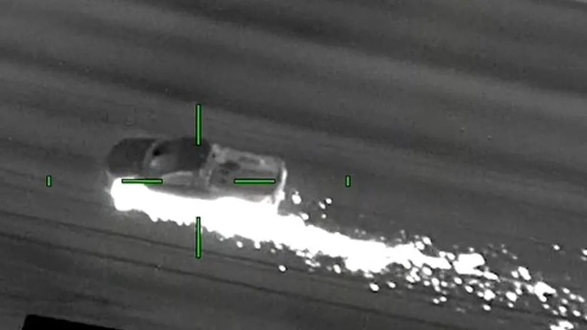 Sparks fly after Victoria Police shred tyres of allegedly stolen Holden Commodore