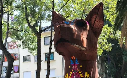 Instalan catrina, calaveras y xoloitzcuintle en Reforma; iluminación estará hasta el 8 de noviembre