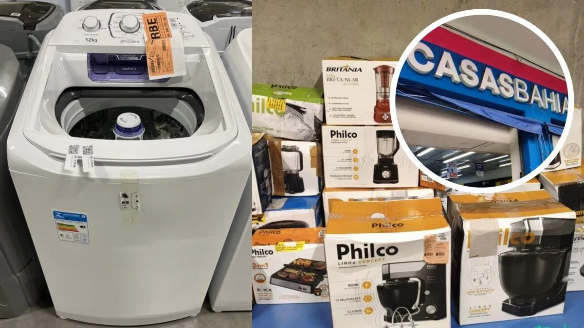 68% de desconto: Casas Bahia abre novo leilão com 151 lotes de eletrodomésticos e lances a partir de R$ 246; veja como arrematar de máquina de lavar a Air Fryer