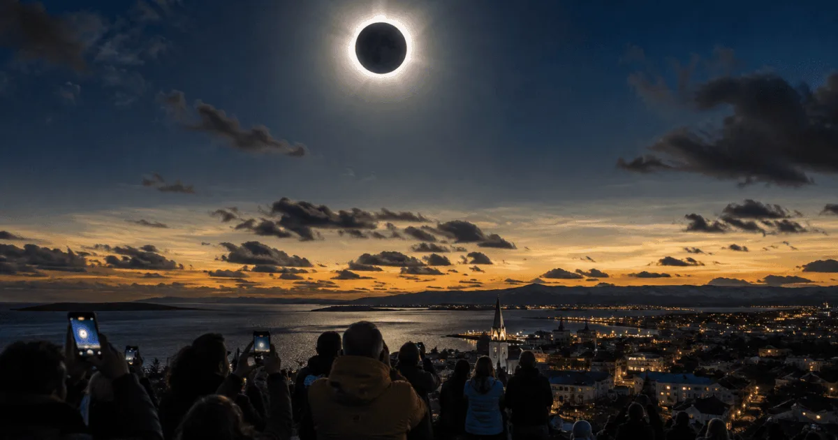 Eclipse solar total encanta o mundo em rara aparição na Europa