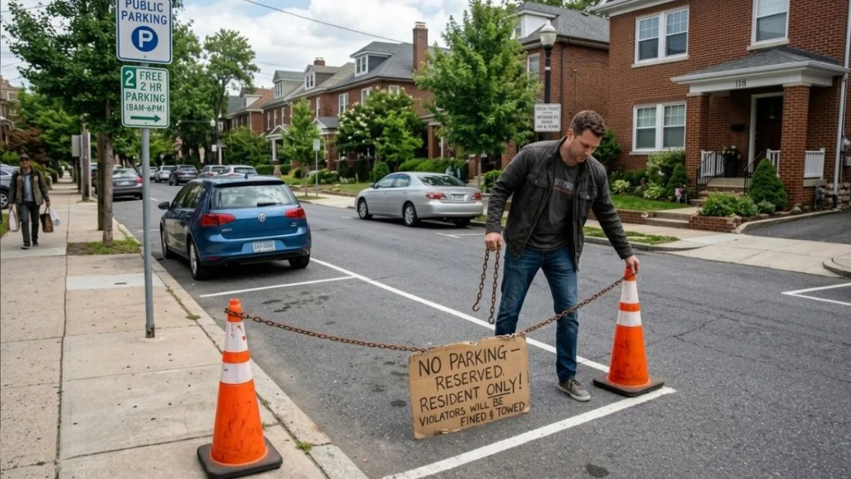Guardou vaga com cone na rua? Entenda quando a prática pode virar multa, segundo o CTB