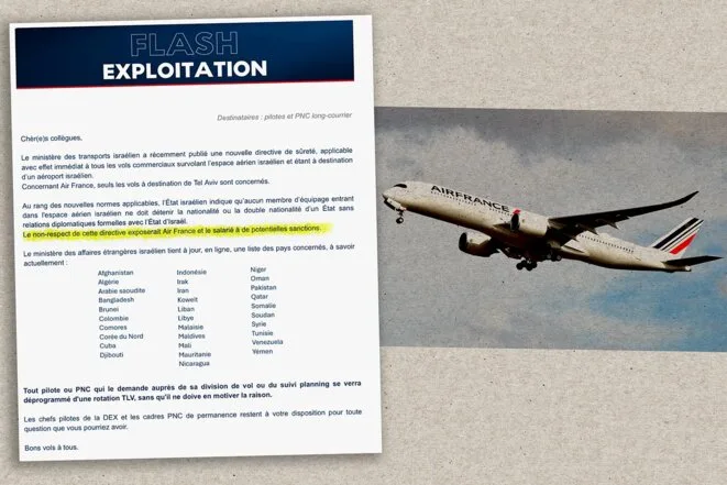 Israël exige de filtrer les équipages selon leur nationalité, Air France s’exécute