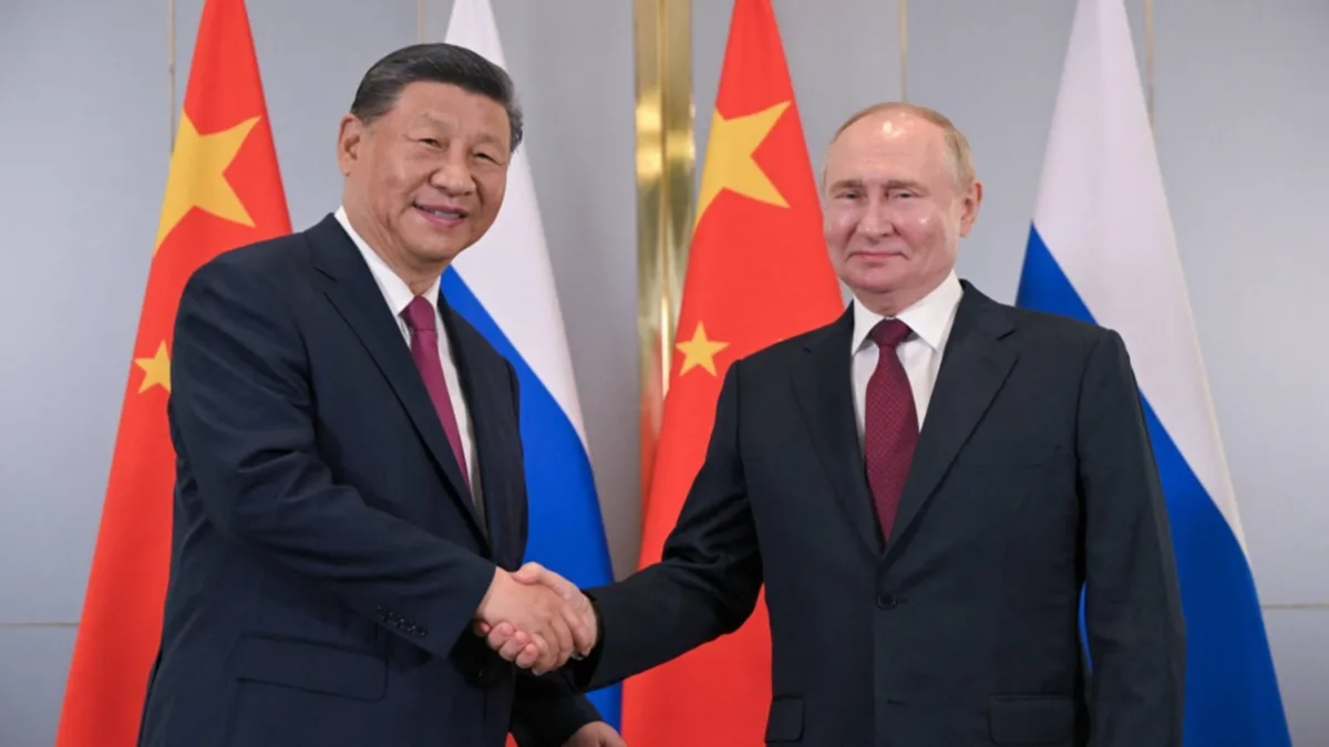 A Chinese state-owned firm was found shipping 46 tons of drone-making material to Russia