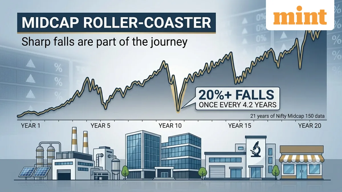 Midcap roller-coaster: Sharp falls of over 20% can happen once every 4.2 years — here's what you need to know