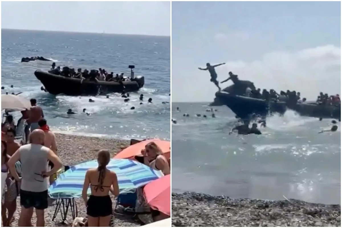 Turistas são surpreendidos por barco com imigrantes em praia espanhola