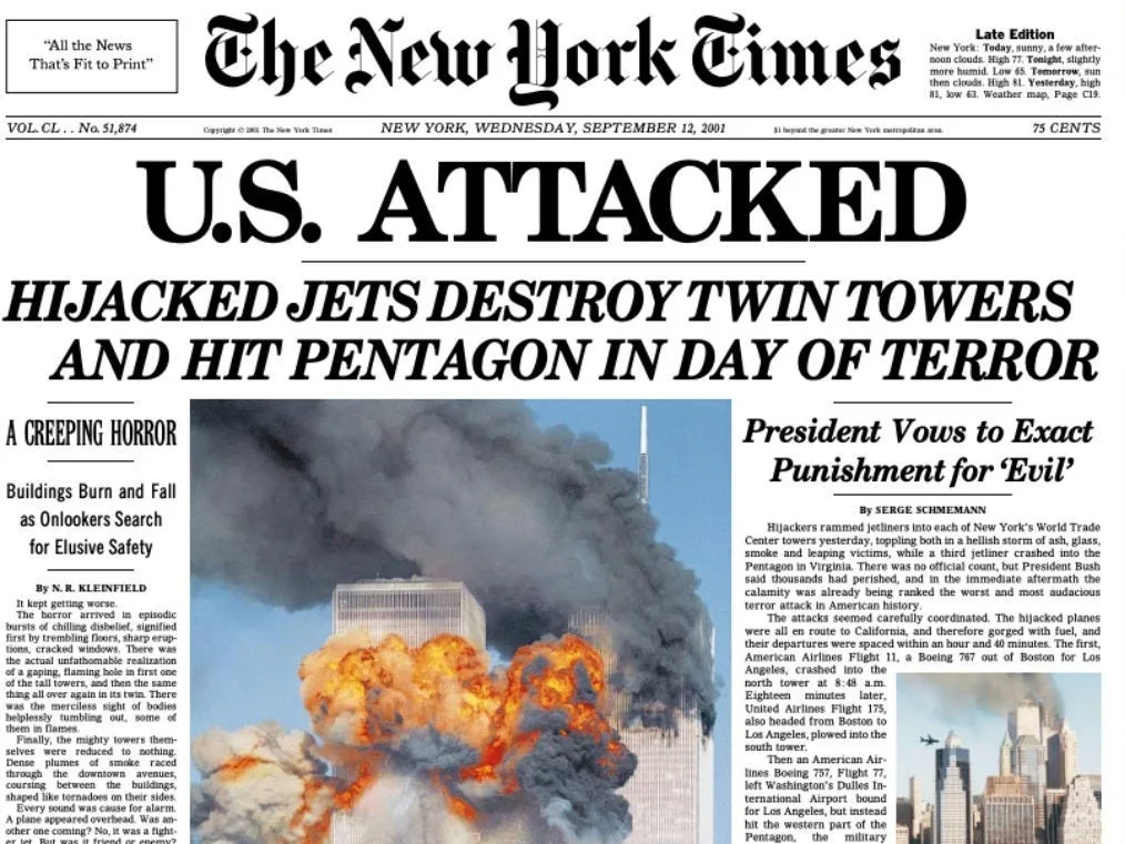 'AMERICA'S DARKEST DAY': Newspaper headlines from around the world after 9/11