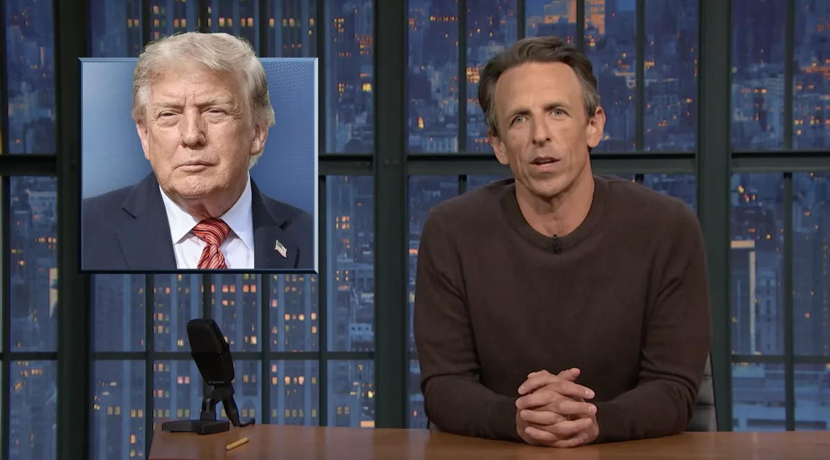 Seth Meyers responds to Trumps audio fail amid press ban