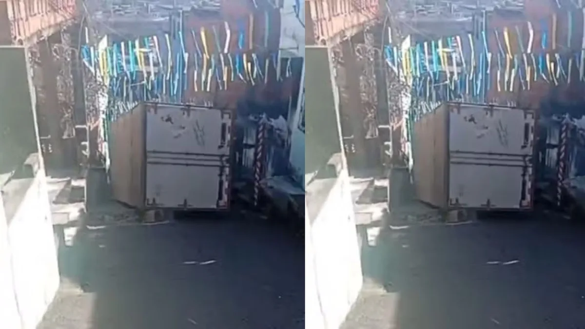 VÍDEO: Caminhão perde o controle, tomba e bloqueia ladeira no Arraial do Retiro