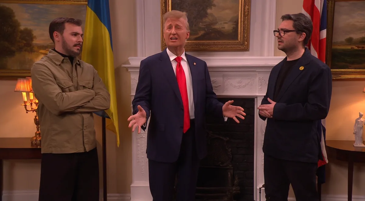 James Austin Johnson’s Trump Stops by ‘SNL U.K.’ for Meeting With Burnham and Zelenskyy: ‘You Don’t Have One Guy Who Can Play Trump?’