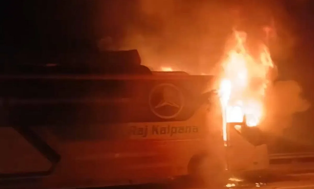 9 dead after sleeper bus catches fire on Yamuna Expressway in Greater Noida