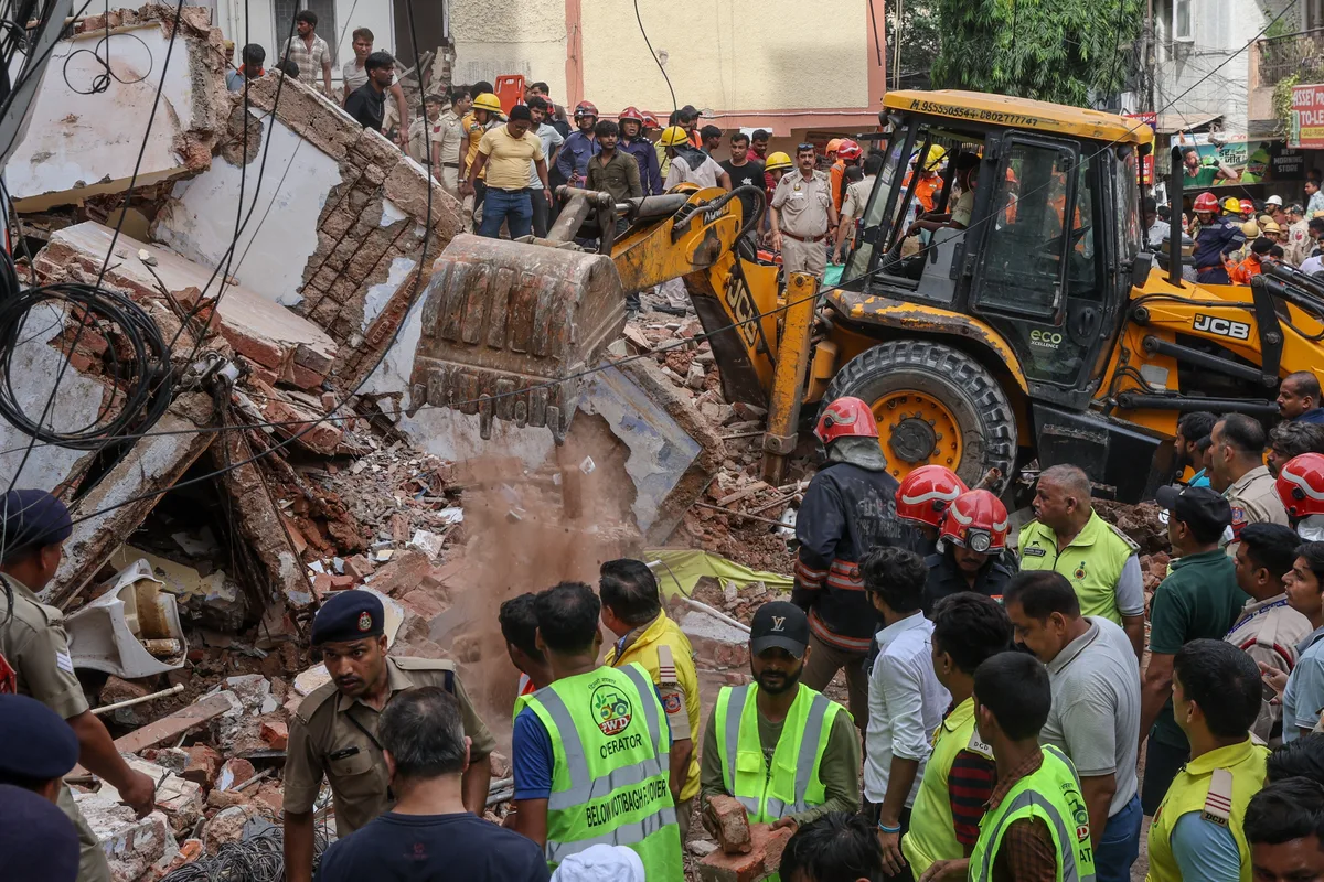 Six killed in Delhi building collapse, rescuers search through rubble