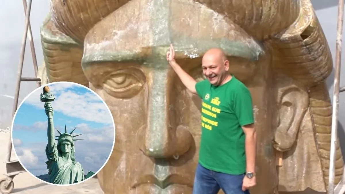 Gigantes de 8 toneladas e R$ 1,5 milhão: como nasce uma Estátua da Liberdade da Havan em SC